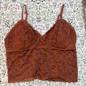Aerie Lace Floral Camisole - Rust